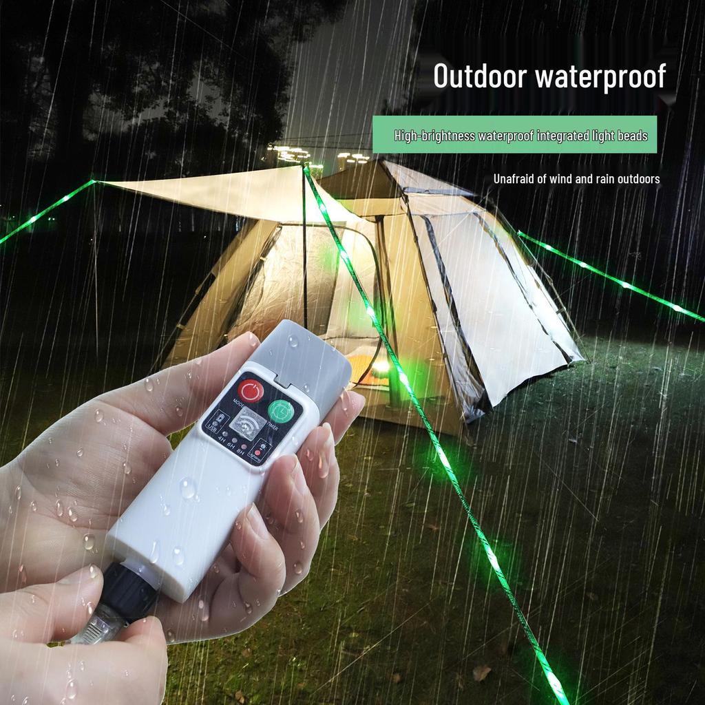 USB Rechargeable Waterproof String Lights with Remote Control - Perfect for Outdoor Camping Ambiance
