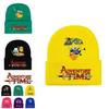 Adventure Time Cartoon Print Acrylic Knit Hat Winter Warm Unisex Beanie For Adults Teens