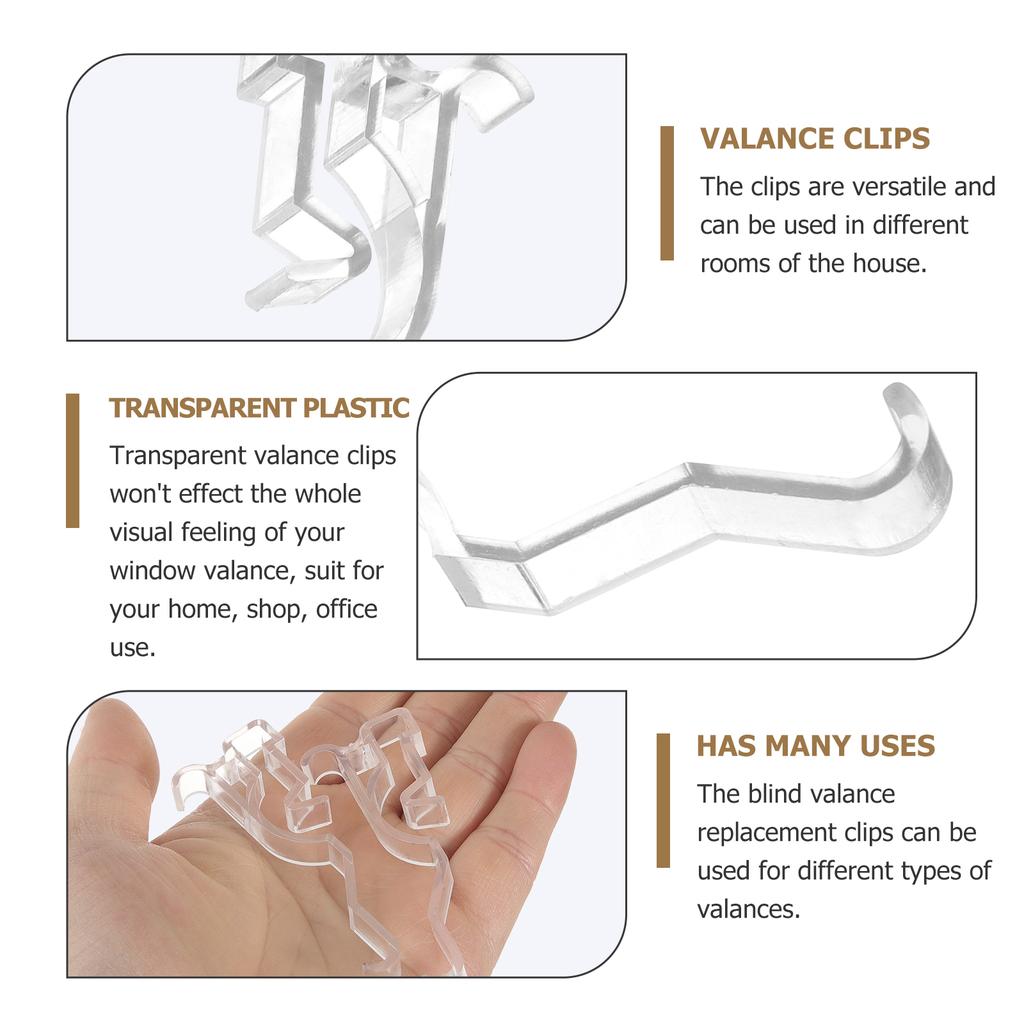10 Stück Transparente Vorhänge Klare Raffhalter-Clips Vertikaljalousien Ersatzteile Halteklammern Fenster