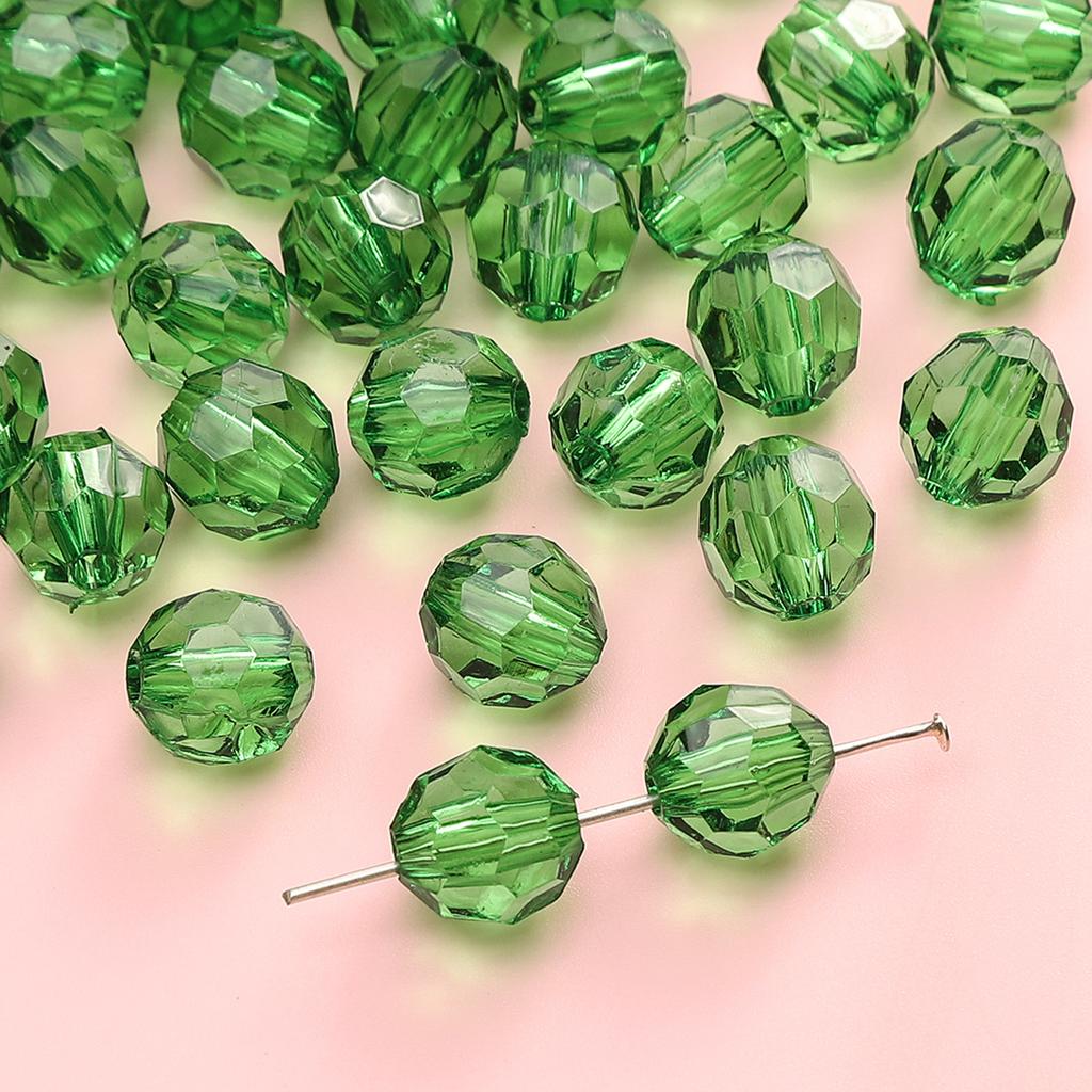 Handmade Beads Diamond-shaped Faceted Beads Acrylic Transparent Irregular Faceted Round Beads Beads DIY Bracelet Cell Phone Chain Jewelry Loose Beads