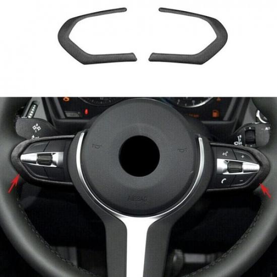 Steering Wheel Button Frame Cover 2013-19 Grey Suede For BMW 3 4 Series GT Trim