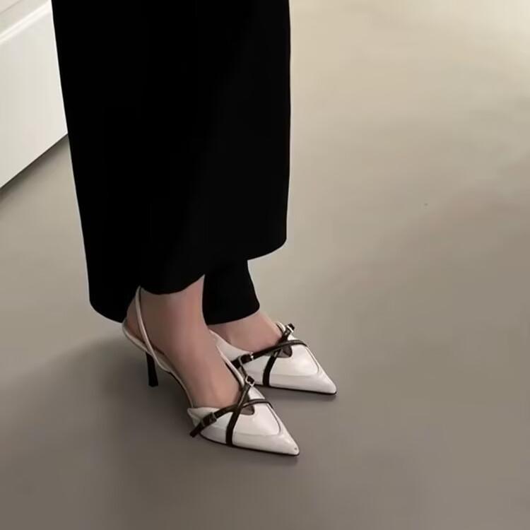 Sexy Pointe Toe High Heels 2025Summer New Women High Heels Sandals Shallow Mouth Slingback Sandals for Women Dress Party Sandals