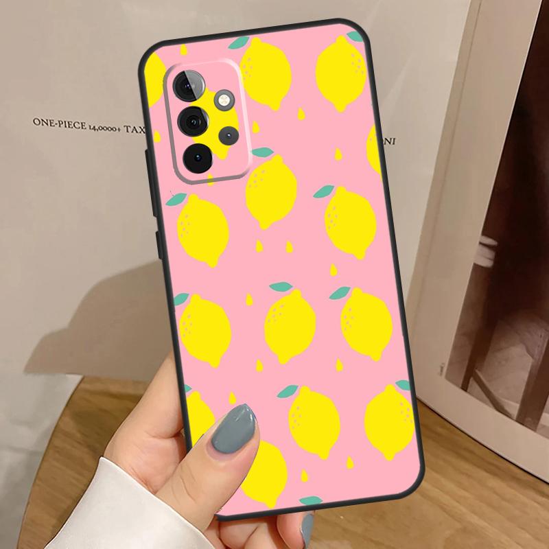 Summer Fruit Lemon Case For Samsung Galaxy A15 A16 A17 A26 A36 A56 A55 A35 A52 A32 A12 A53 A33 A13 A14 A34 A54