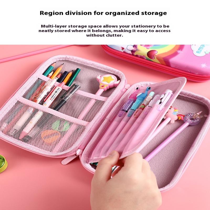 Eva 3D Cube Large Capacity Pencil Case Children'S Multifunctional Stationery Waterproof Pencil Box For Students Office Supplies