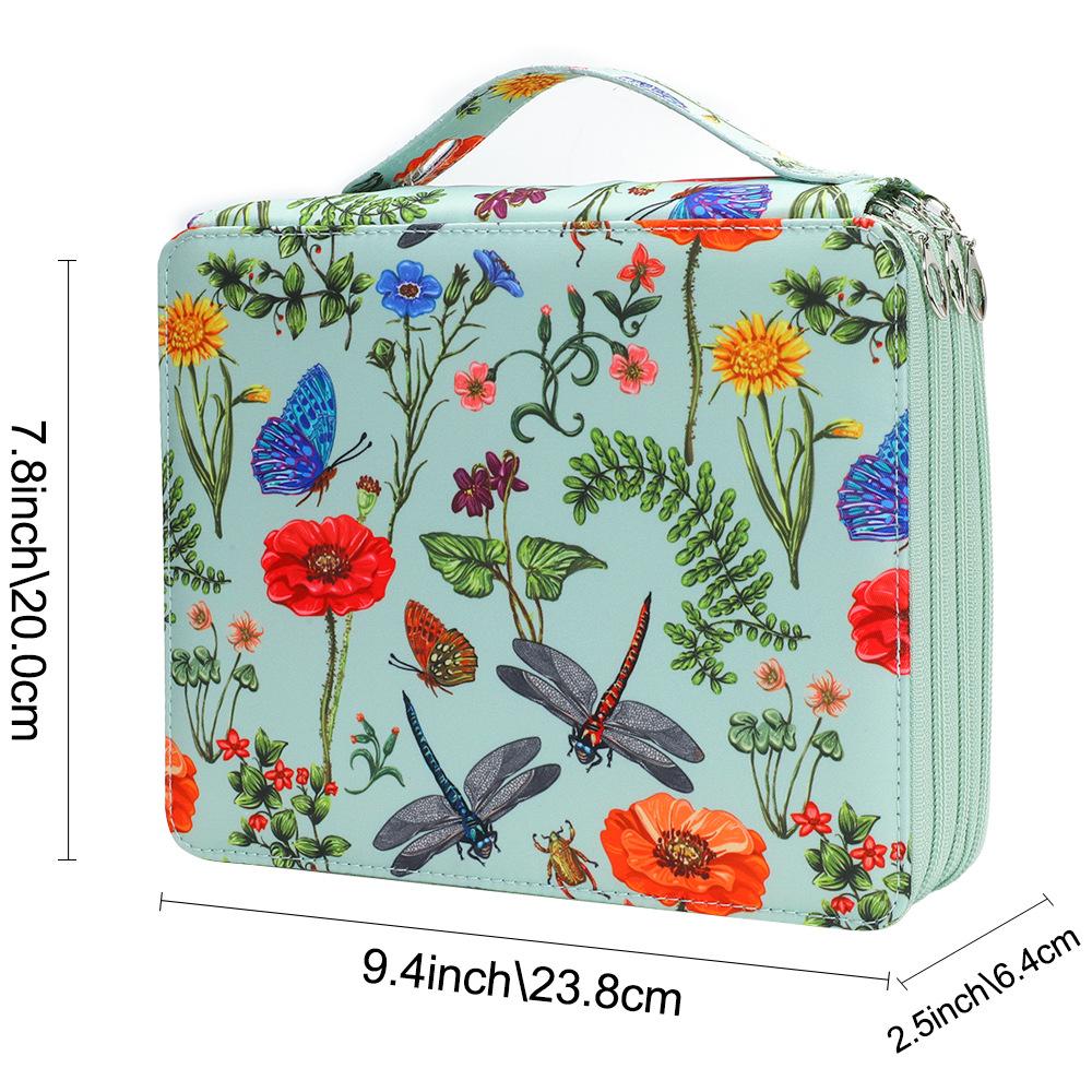 124-Slot Color Pencil Case, Large Capacity 3-Layer Zipper Pen Bag, Marker & Art Supply Organizer for Students Artists