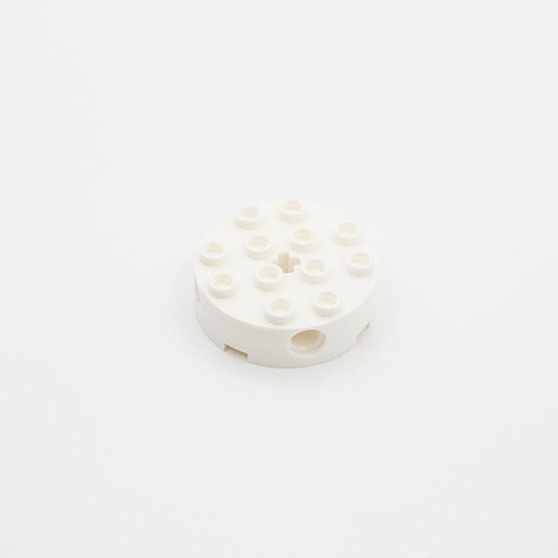 Rainbow Pig MOC Parts 6222 Brick Round 4x4 with 4 Side Pin Holes and Axle Hole Compatible Building Block Bricks DIY Particle Toy