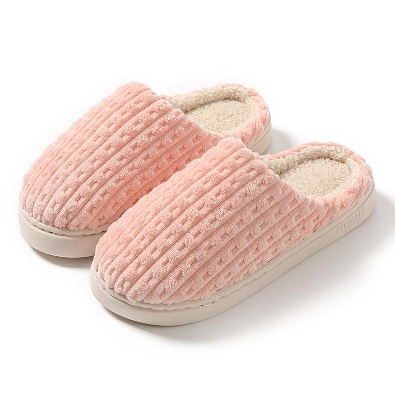 Thermal cotton slippers autumn and winter indoor home thermal bag and thick-soled piled couple hair slippers