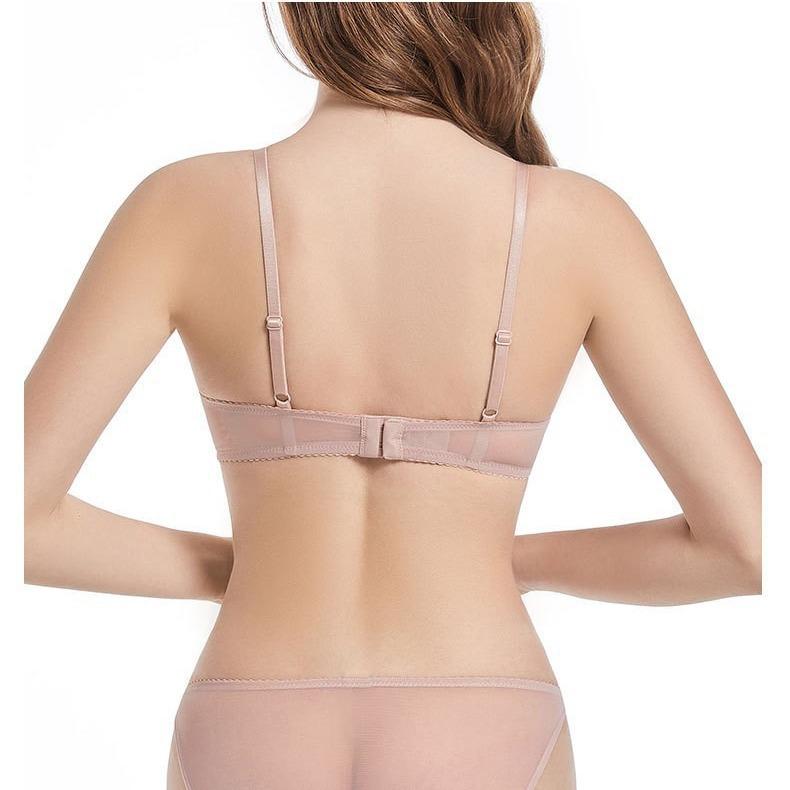French underwear female sexy straps rabbit ear cup embroidered lace underwear small breasts gathered anti-sagging bra