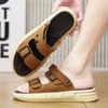 Fashion Men Summer Slippers Breathable Luxury Sandals Shoes Beach Classics Leather Mens Slippers Outdoor Flip Flop Indoor Slides Man