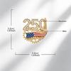 USA 250th Anniversary Commemorative Brooch Set Shiny Rhinestone American Flag Hypoallergenic for Sensitive Skin Daily Wear