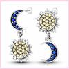 New 925 Silver Chameleon Unicorn Cute Stud Earrings Zircon Blue Eyes Flower Small Earrings For Women Girls Lovely Jewelry Gift