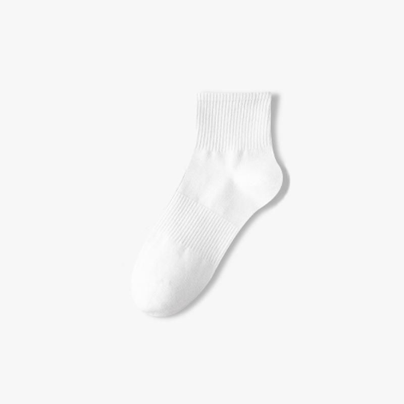 Zhuji Men's Summer Thin Mid-Calf Pure Cotton Sports Socks - Sweat-Absorbent, Odor-Resistant, Antibacterial, Ankle Length