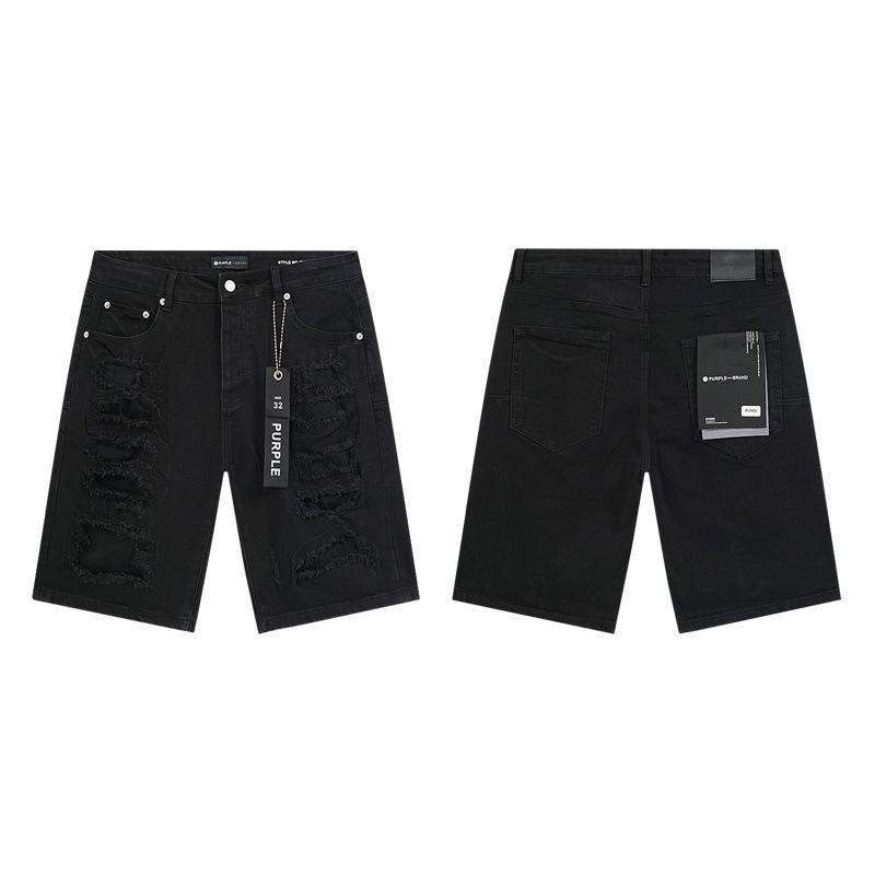 Trendige Marke PURPLE BRAND JEANS Europäische und amerikanische High-Street-weite vielseitige Jeans-Shorts für Männer und Frauen