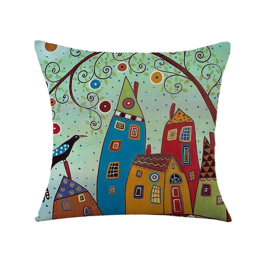 Pillow Printed Cartoon Pillowcase Car Pillow Bedside Backrest Cushion Cover Linen Pillowcase