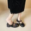 Thick-heeled Single Shoes for Women, One-strap Shoes, Soft-soled Grandma Shoes