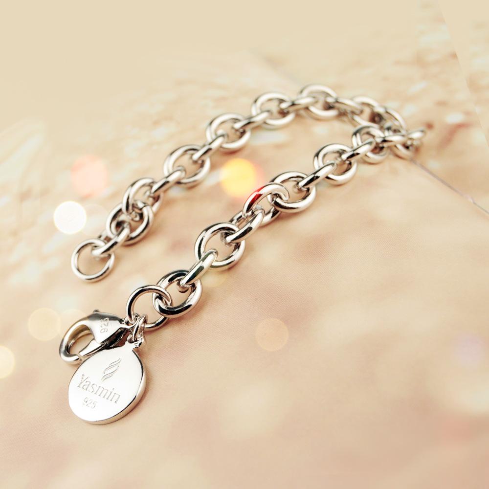 Round Brand Bracelet Simple Electroplated Platinum Versatile Women'S Silver Jewelry