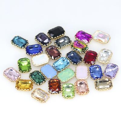 Multi-Specification Super Flash Glass Fancy Claw Diamond, Long Octagonal Crystal Grab Diamond Diy Clothing Necklace Hair Accessories Hand Sewn Diamond