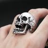 Gothic Punk Stainless Steel Skull Rings for Men Women Heavy Metal Motorcycle Biker Jewelry Halloween Party Jewelry Accessories