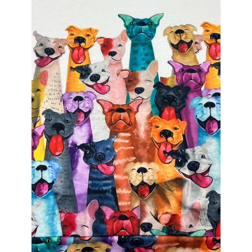 Dogs Print Hoodie Casual Long Sleeve Drop Shoulder Hoodie Women's Clothing