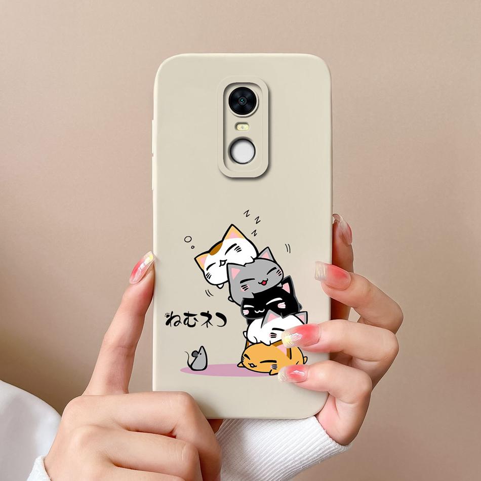 For Redmi Note5 Redmi5 Plus Phone Case Cartoon Liquid Silicone Full Coverage Anti Drop Funda For Redmi 5 Plus Note 5 Bumper Capa