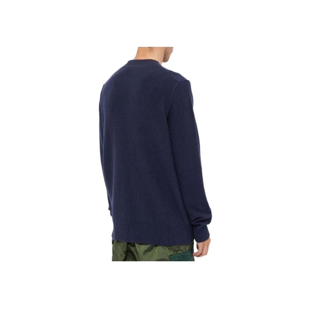 STONE ISLAND Fw22 Solid Color Crew Neck Pullover Long Sleeve Sweatshirt Men Sweatshirt Dark-Blue 7715523D2-V0020