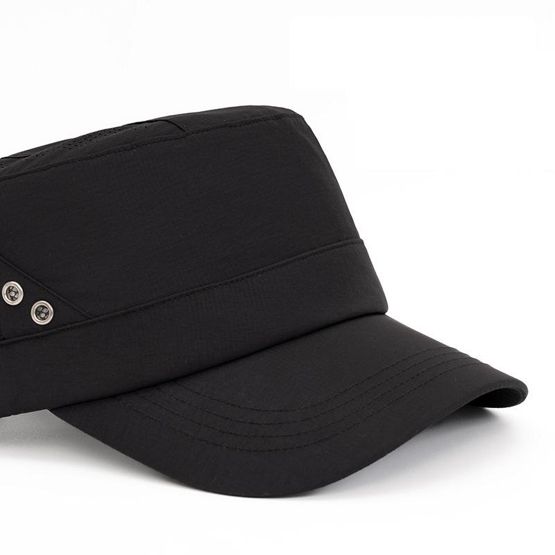 Summer Quick-Drying Flat Top Hat Men's Big Head Cap Outdoor Mesh Breathable Sun Hat