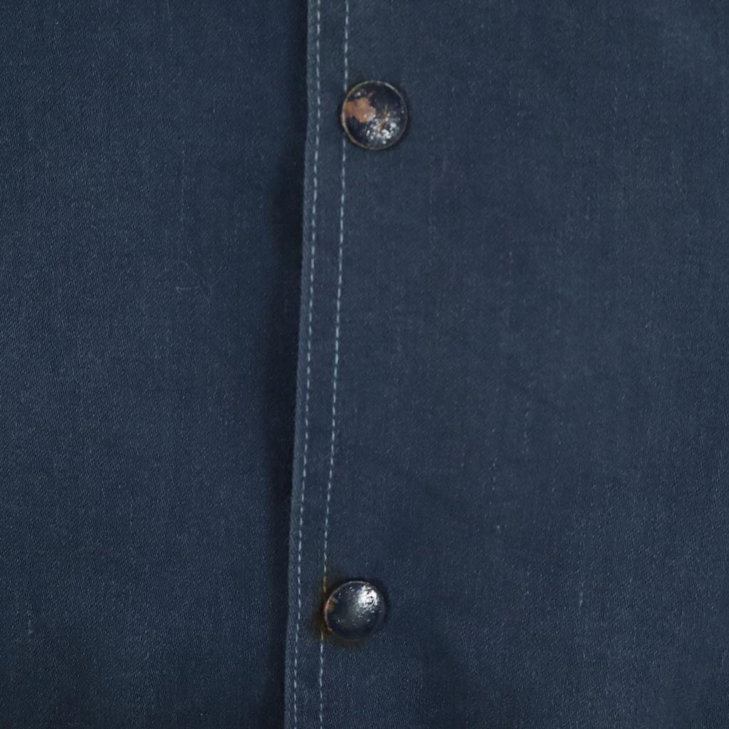 VINTAGE 70s Safari jacket Work jacket 36 Navy Men's Used