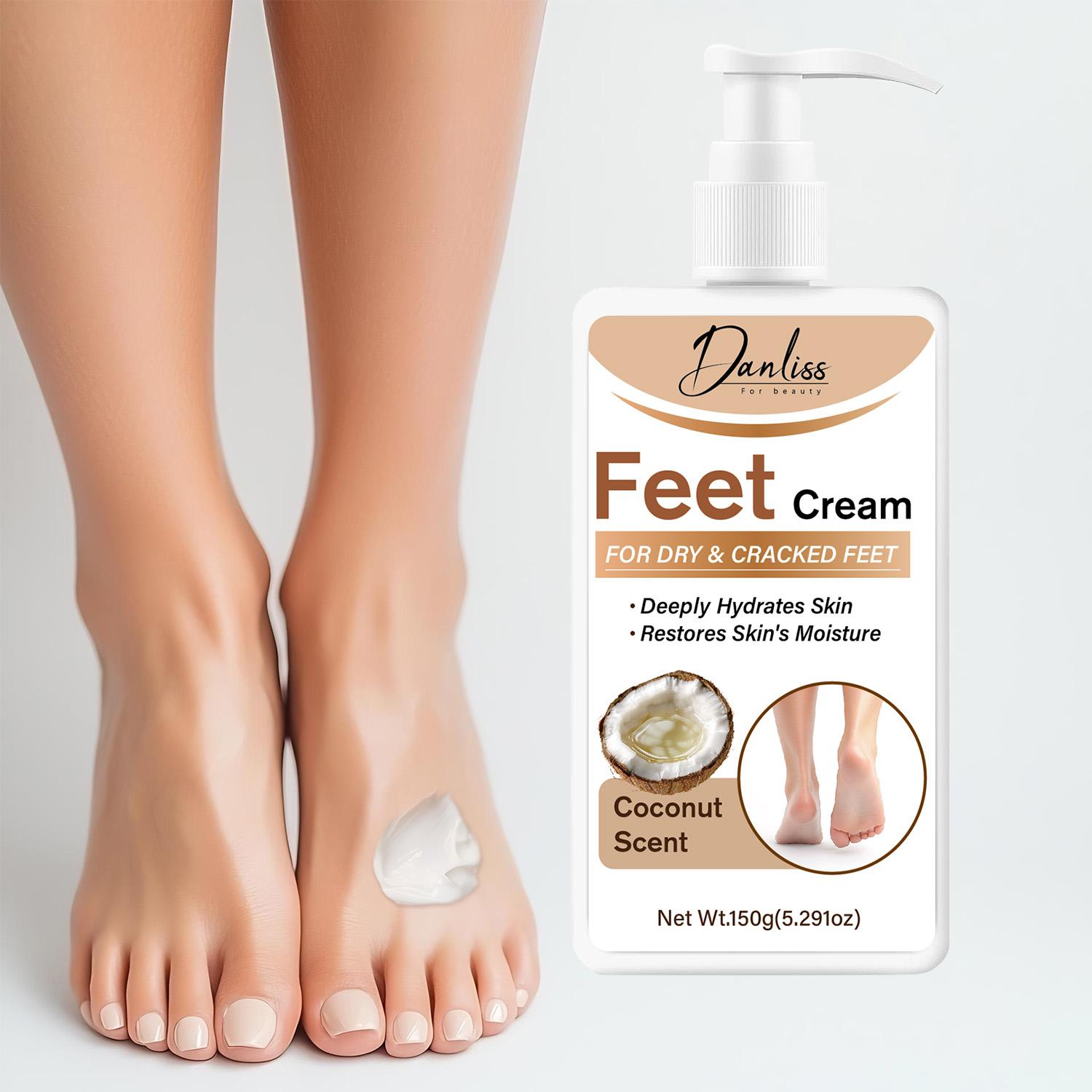 

Feet Cream-Shea Butter +Olive Oil+Coconut Oil-Deeply Hydrates Skin and Restores Skin s Moisture-For Dry and Cracked Feet,150ml