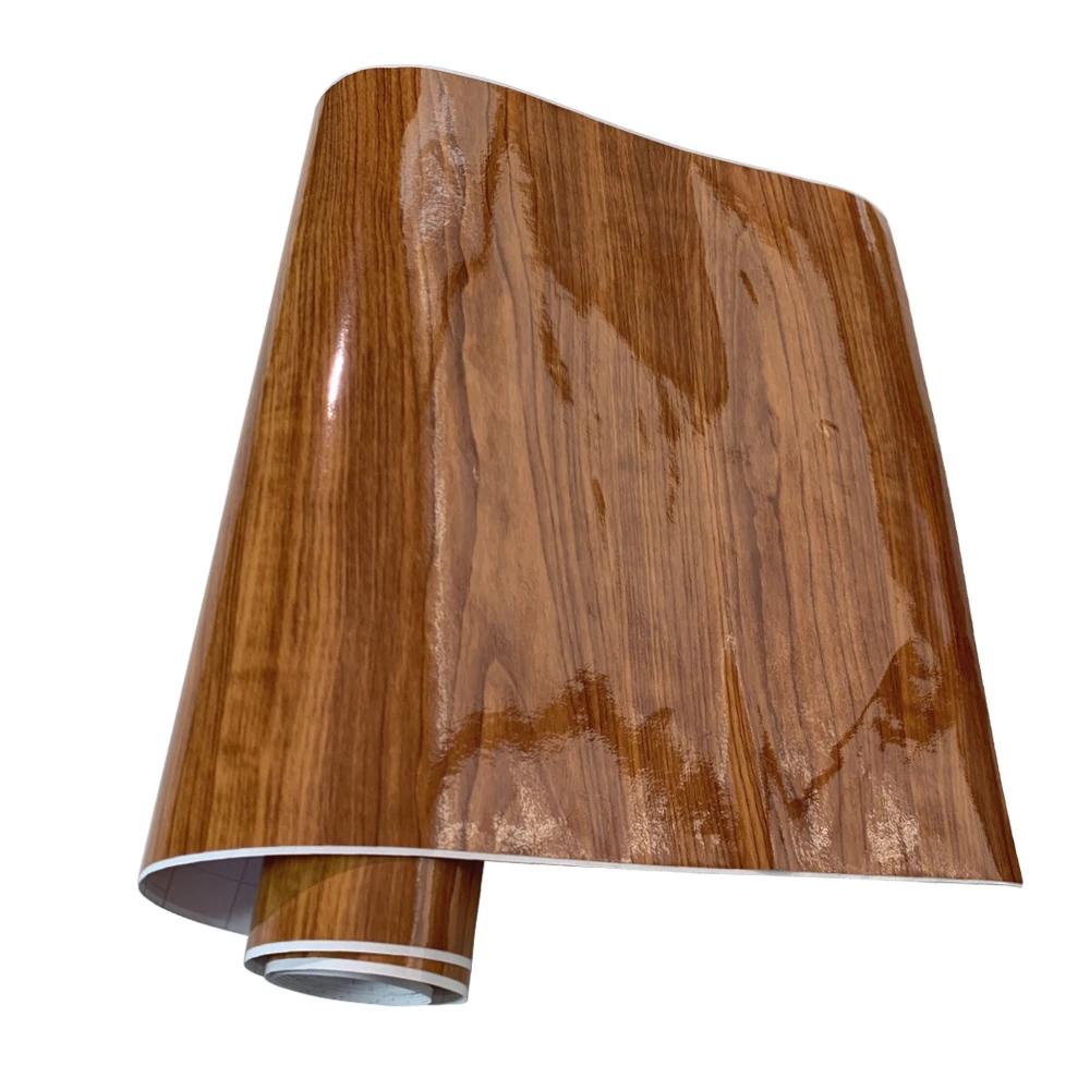 Wood Grain Modern Wallpaper PVC Vinyl Wrap Foil Kitchen Cabinet Waterproof Adhesive Sticker Furniture Foils Bedroom Decorations
