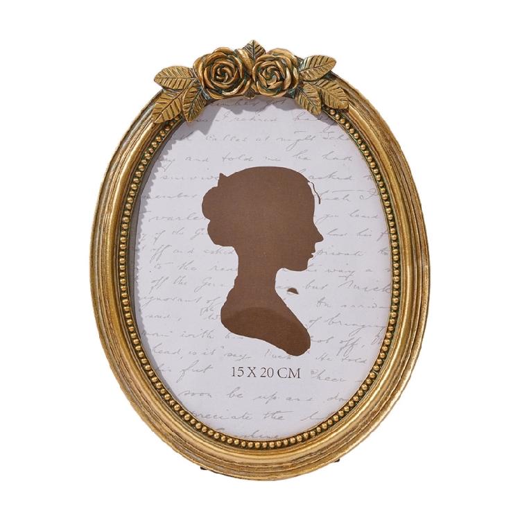 Retro Picture Frame,Decorative Photo Frame Antique Ornate Oval Photo Frame for Tabletop and Wall Display Home Decors