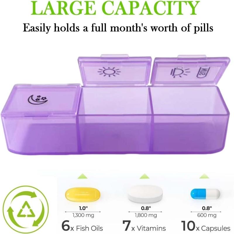 Weekly Pill Box 7 Day 21 Compartment Tablet Organiser Medicine Storage Dispenser