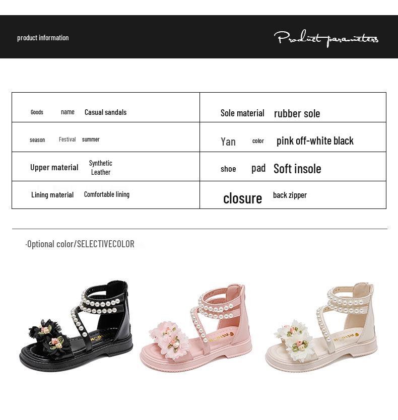 Summer 2025 Girls' Cute Princess Open Toe Sandals – Soft Sole, Perfect for Little and Big Kids At the Beach.