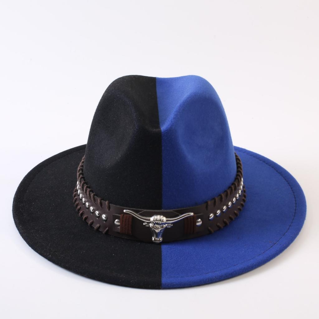 Popular European and American Classic Double-color Wide-brimmed Top Hat Men's and Women's Fashion OL Style Cowboy Hat Jazz Hat
