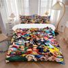 One Piece Characters Collage Print 3Pcs Bedding Setduvet Cover With 2 Bedropillowcase Home Birthday Gift