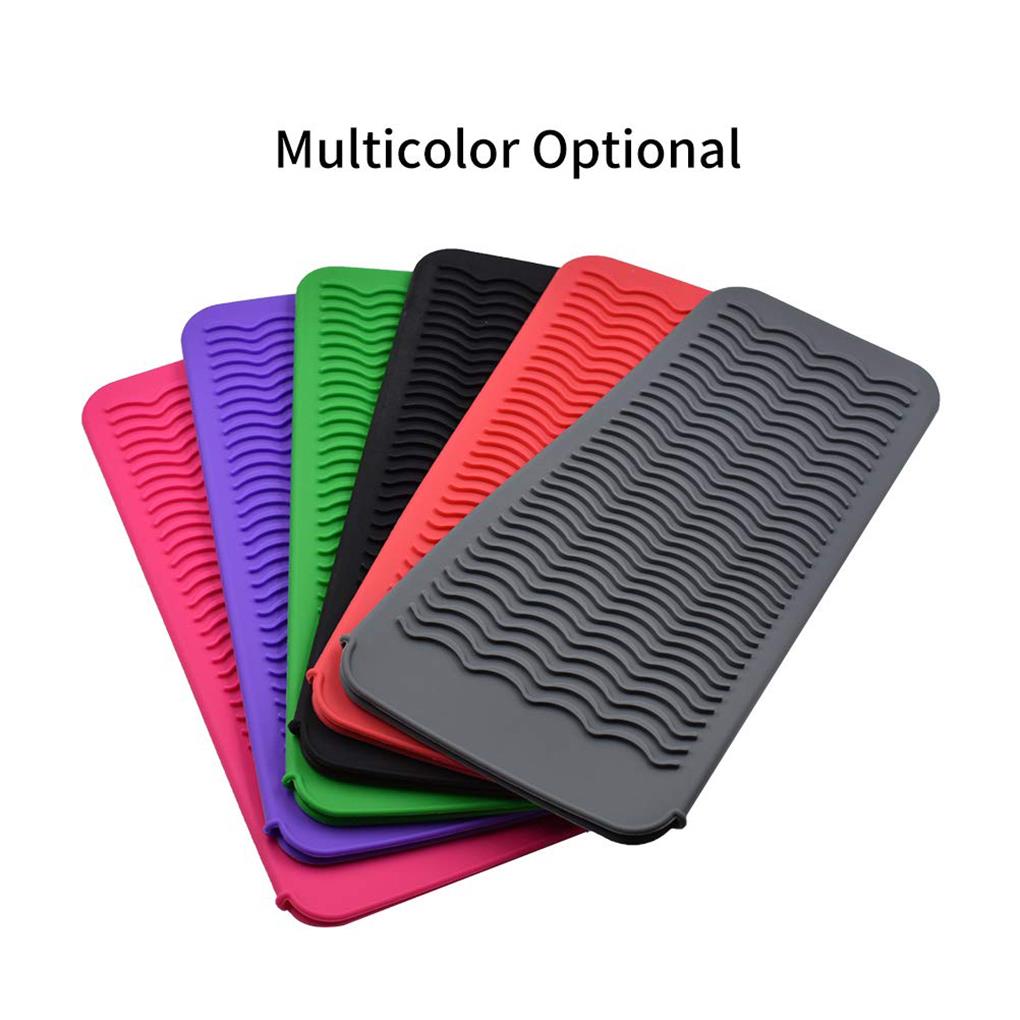 Heat Resistant Mat Silicone Travel Good Elasticity Wave Texture Flat Iron Holder Hair Styling Tools Perfect Giftfor Straightener
