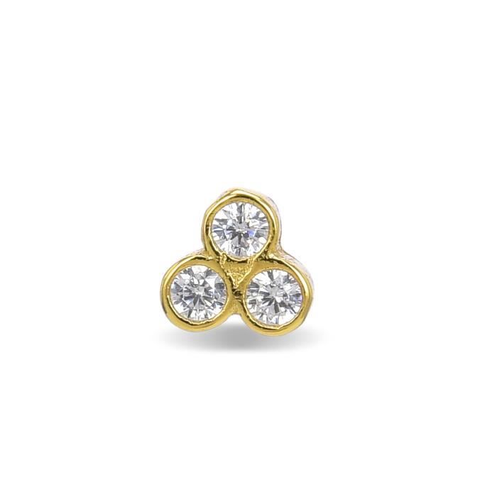 Boucles D'oreilles Abdel Argent 925 Plaqué Or Jaune 18 Carats