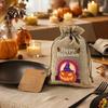 Lightweight Candy Carriers 2Pcs Halloween Pumpkin Drawstring Bags for Treats, Retro Burlap Pattern Party Favors Trick or Treat Bags, Portable