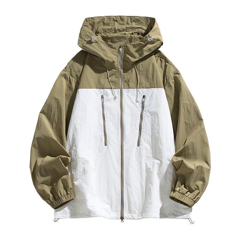 10D Nylon Zipper Explosion Men's and Women's Sunscreen Clothing Summer Hooded Fishing Clothing Men's Two Open Sunscreen Clothing