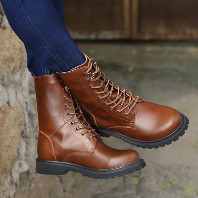 Winter neue modische Retro Britische trendige Stiefel High-Top Martin Stiefel mit Baumwolle warm große Größe 48 Herrenschuhe 2601