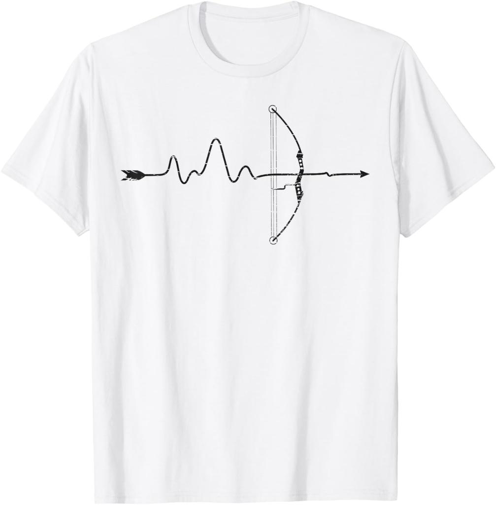 Archer Heartbeat Archery Bow Arrow Bowhunting Hunting Gifts T-Shirt Print on Demand Unisex Summer Streetwear Tops Ropa Hombre