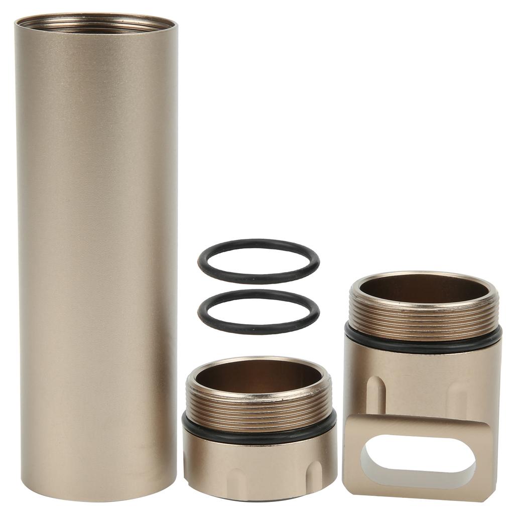 Aluminum Alloy Waterproof Drug Case Outdoor Survival Storage Container Dry Bottle LSand Color