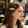 Hårnål i fransk stil, Hårklämma med blommönster och metallisk emaljfinish, Hårnål för lugg som inte skadar, Mångsidigt håraccessoar