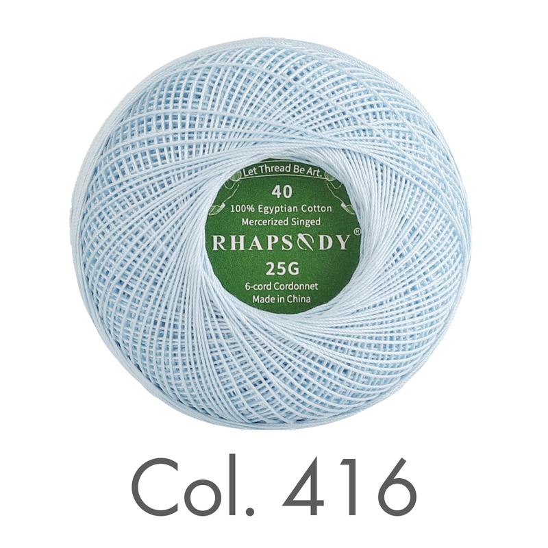 Rhapsody Premium Cotton Crochet Thread Size 40 for Tatting Needlepoint Knitting Bobbin Lace Quilting Sewing Mercerized