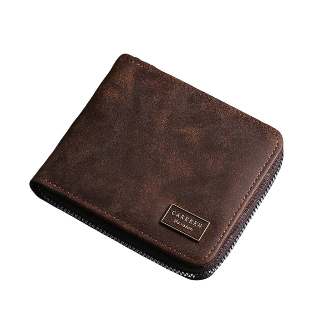 

Мужской кошелек-портмоне с несколькими отделениями, большой вместимости, держатель для карт, прочный, из искусственной ПУ кожи, кошелек для монет, мужской кофейный