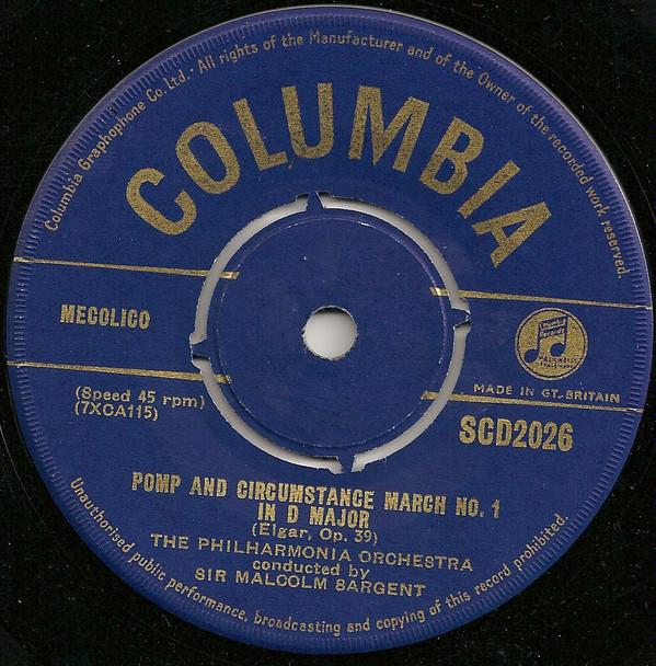 

7inch Record SIR EDWARD ELGAR PHILHARMONIA ORC Pomp And Circumstance Marches SCD2026 Columbia 1953 UK Classical Used