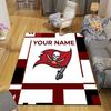 Custom Name,Tampa Bay Buccaneers Home Sofa Decoration for Living Room & Bedroom, Non‑Slip Play Flannel Floor Mat for Game Room
