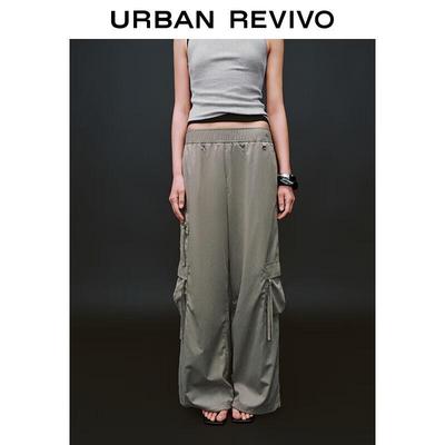UR Women's Multi-Pocket High-Waist Wide-Leg Workwear Trousers