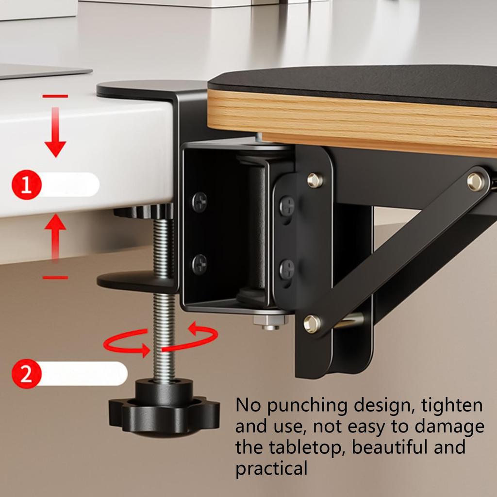 Computer Arm Rest for Desk Wooden Table Extender 90 Degree Rotatable Foldable Padded Arm Rest for Typing Gameplay Computer