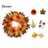 Artificial Sunflower Wreath Fall Maple Leaf with Pumpkin Pinecone, Thanksgiving Harvest Outdoor Weatherproof Floral Swag Wreath, Indoor Autumn