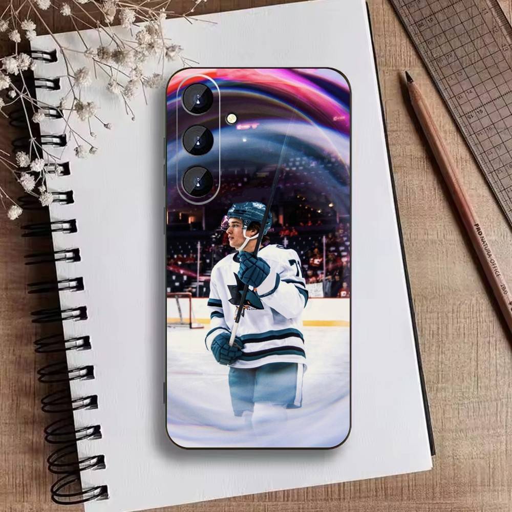 San Jose Sharks Macklin Celebrini Pouzdro na telefon Pro Samsung Galaxy A73,A21s,A22,A31,A52,A53,A71,A41Měkké černé pouzdro